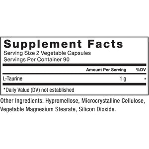FORCE FACTOR Taurine Supplement 500Mg to Support Nervous System and Cellular Health 180 Vegetable Capsules