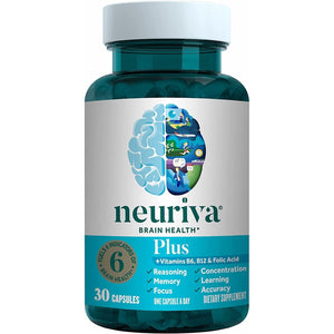 NEURIVA plus Brain Supplement for Memory and Focus Clinically Tested Nootropics 30 Capsules