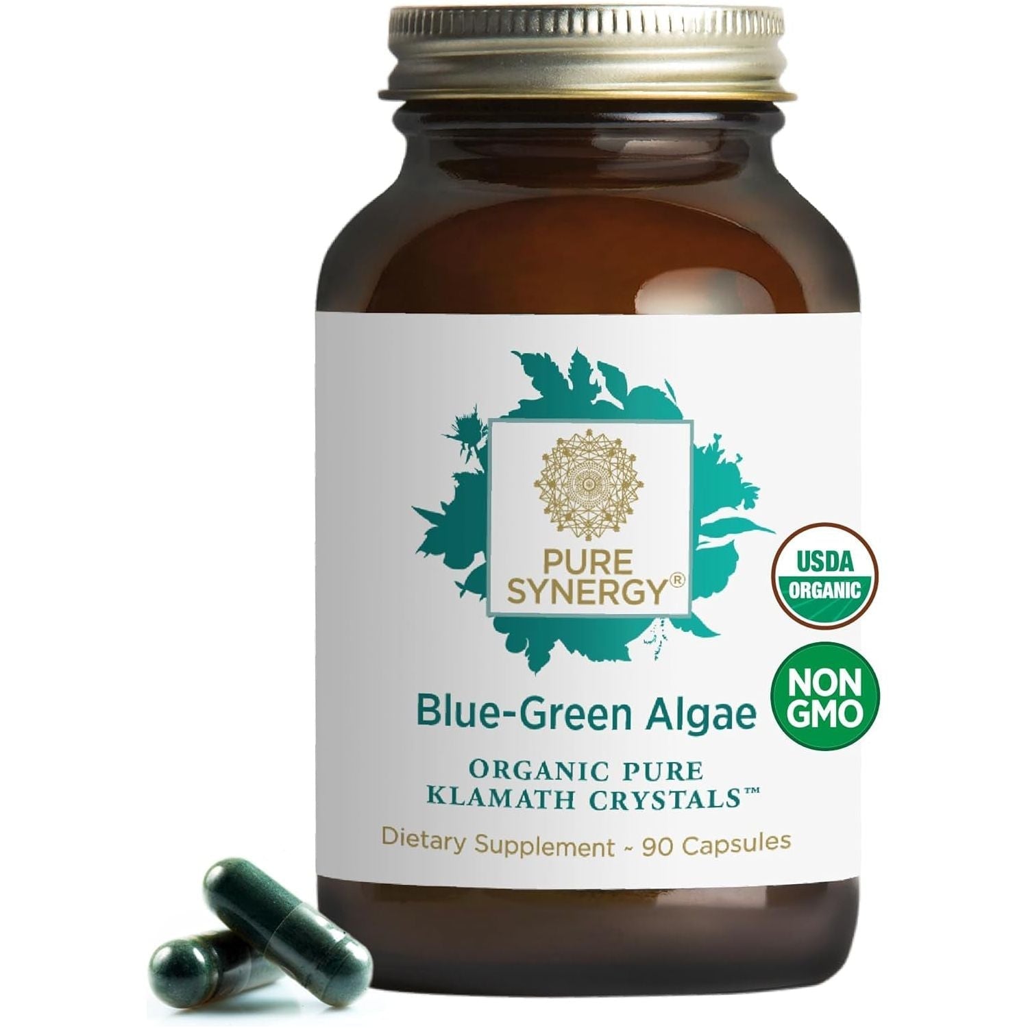 PURE SYNERGY Blue-Green Algae Capsules | Supports Energy, Mental Clarity, and Detoxification (90 Capsules)