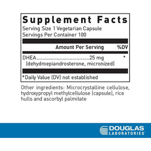 Douglas Laboratories DHEA 25 Mg Capsules - Supports Hormone Balance, Immunity, Brain, Bone Health & Metabolism* - 100 Capsules