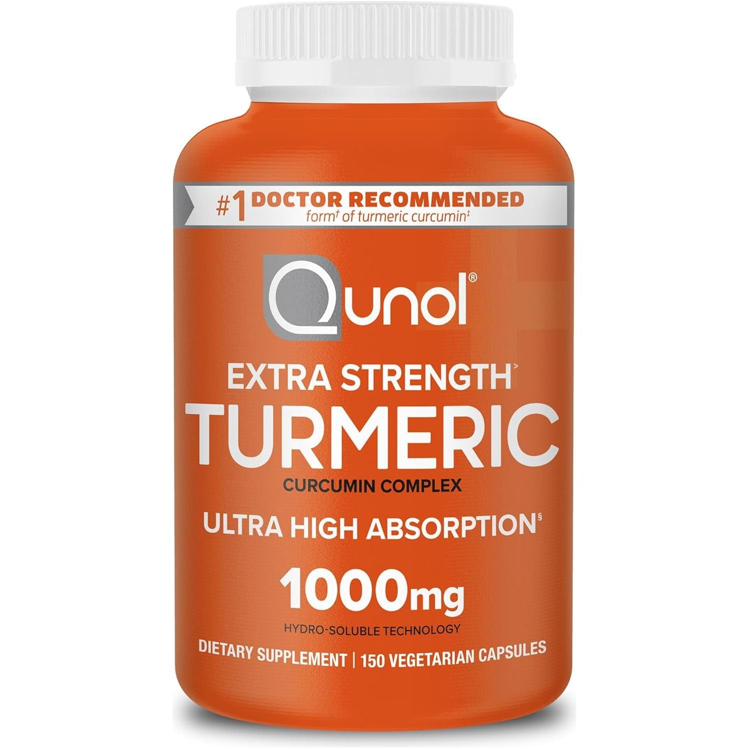 Qunol Turmeric Curcumin Supplement, 1000Mg with Ultra High Absorption, for Joint Support, Extra Strength Capsules, 150 Count