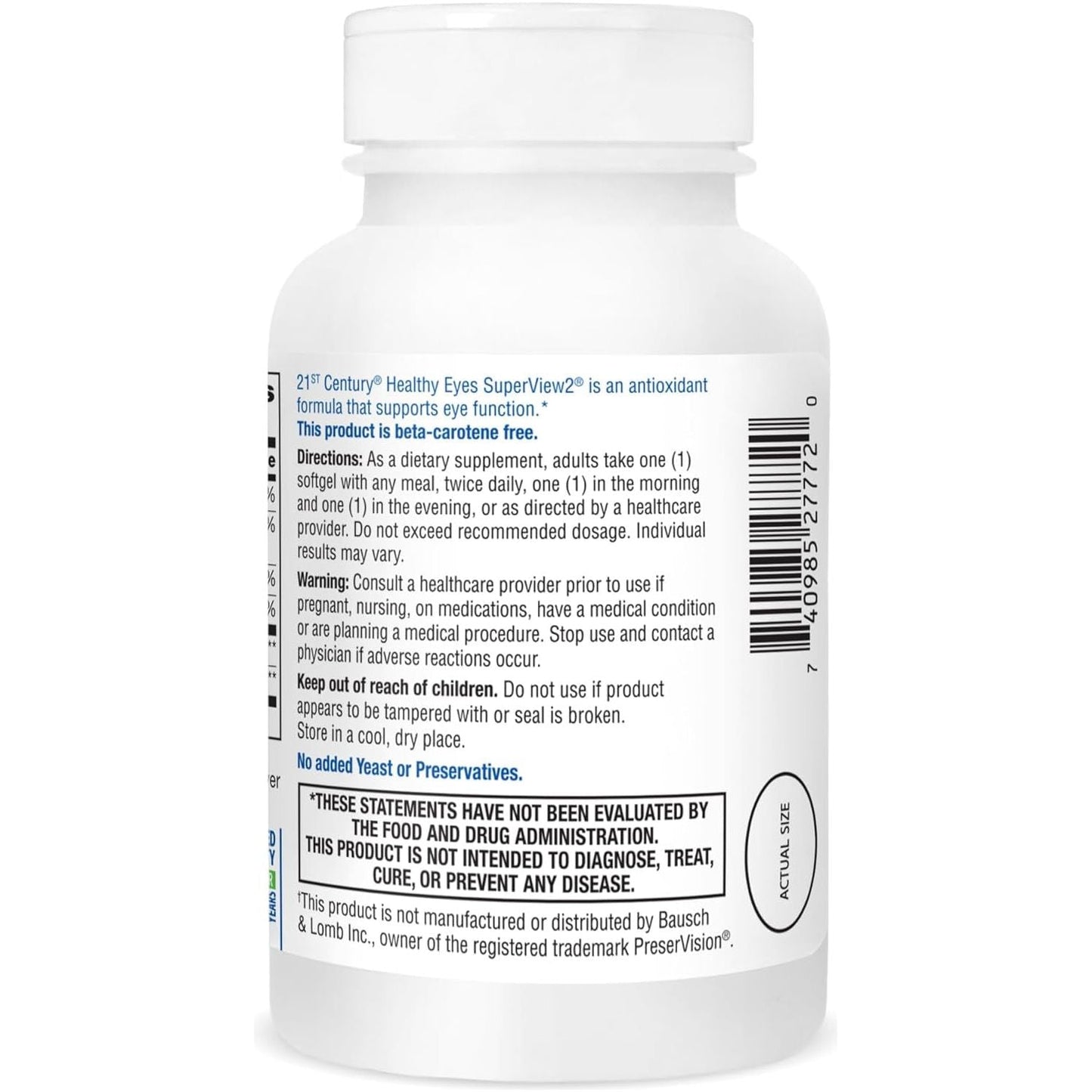 21St Century Healthy Eyes Superview 2 Softgels, 120 Count