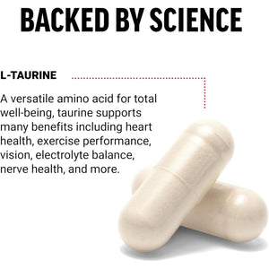 FORCE FACTOR Taurine Supplement 500Mg to Support Nervous System and Cellular Health 180 Vegetable Capsules