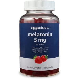 Amazon Basics Melatonin 5Mg, 120 Gummies Strawberry Flavor
