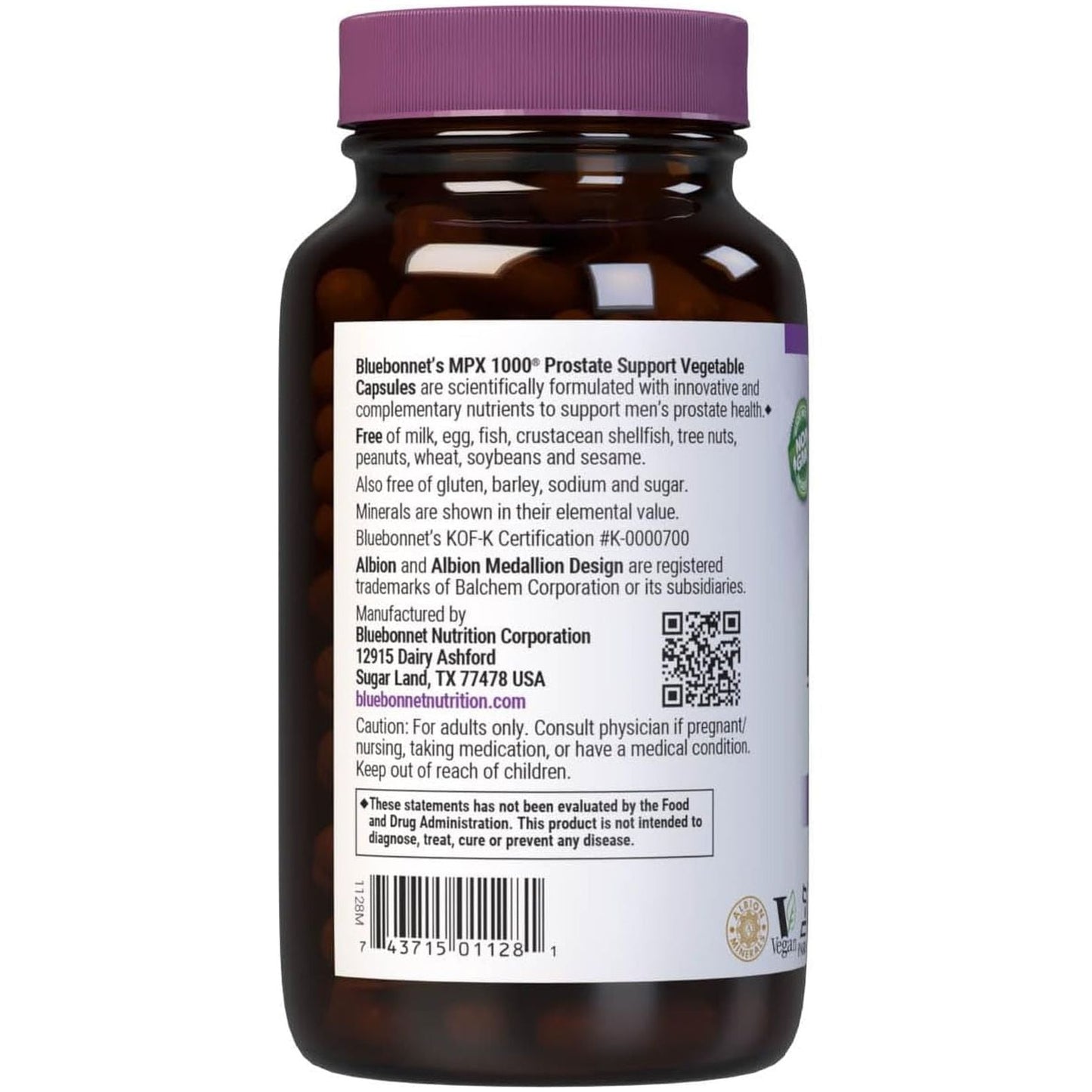 Bluebonnet MPX 1000 Prostate Support Supplement, 120 Count