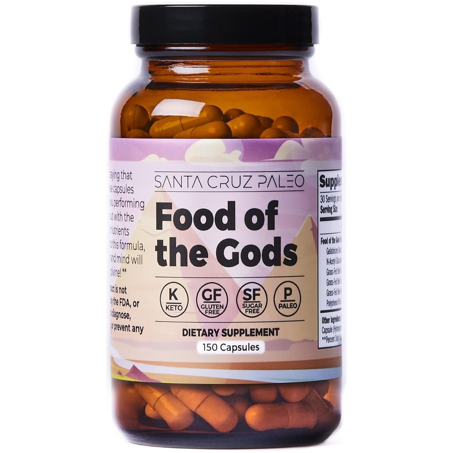 Santa Cruz Paleo Food of the Gods Grass Fed Beef Organ Supplement 30 Servings