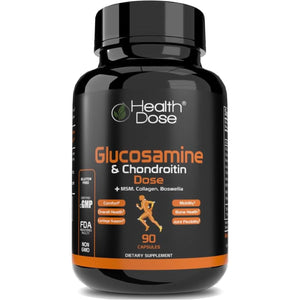 Premium Joint Support - Glucosamine Chondroitin MSM Turmeric Boswellia & Hyaluronic Acid - 90 Capsules