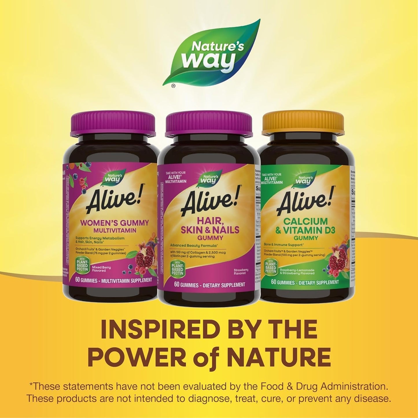 Nature'S Way Alive! Hair, Skin & Nails Gummies, Advanced Beauty Formula*, 60 Gummies