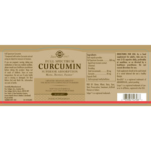 Solgar Full Spectrum Curcumin - Brain, Joint & Immune Health - 90 Licaps