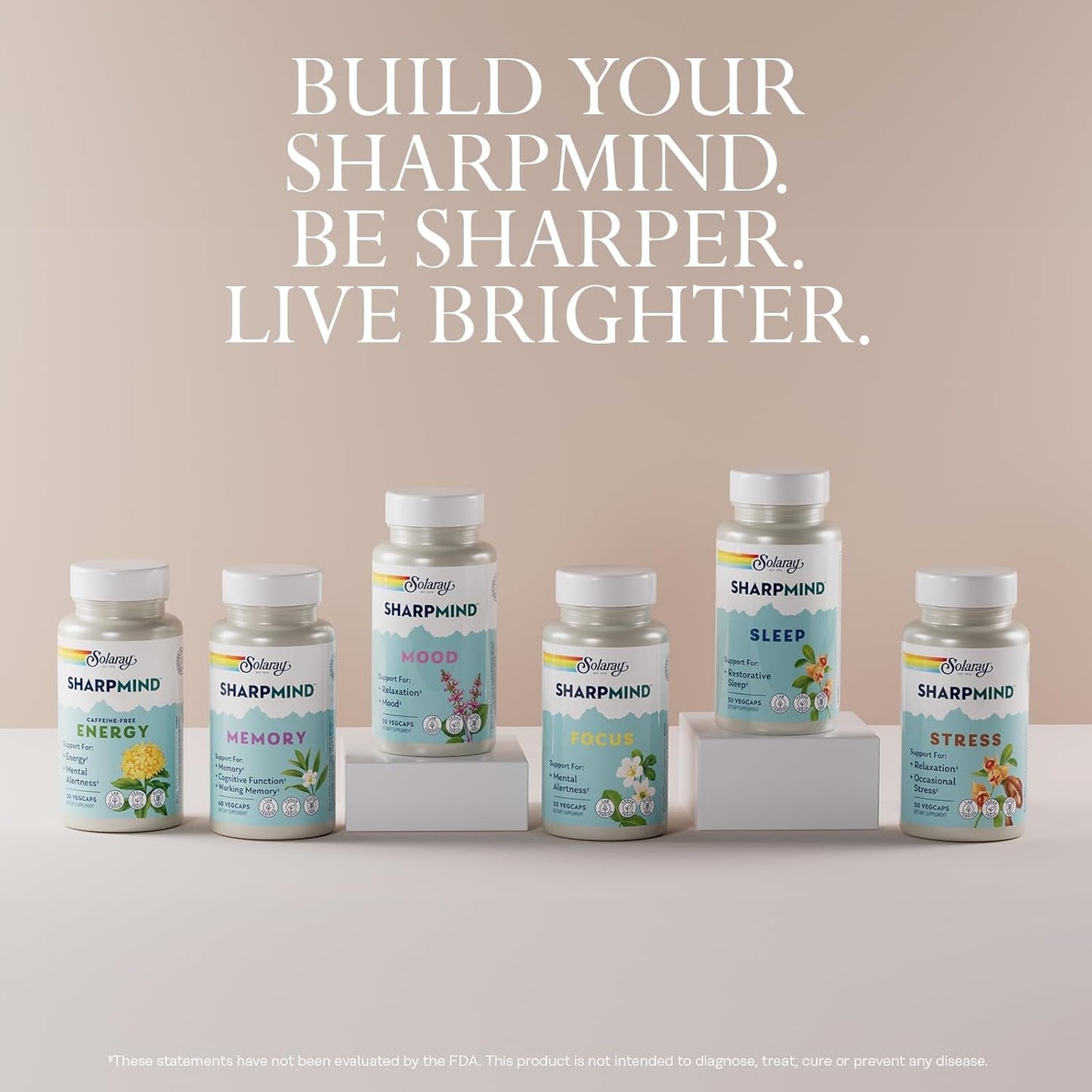 SOLARAY Sharpmind Memory Formula - Brain Supplements for Memory and Focus 30 Servings