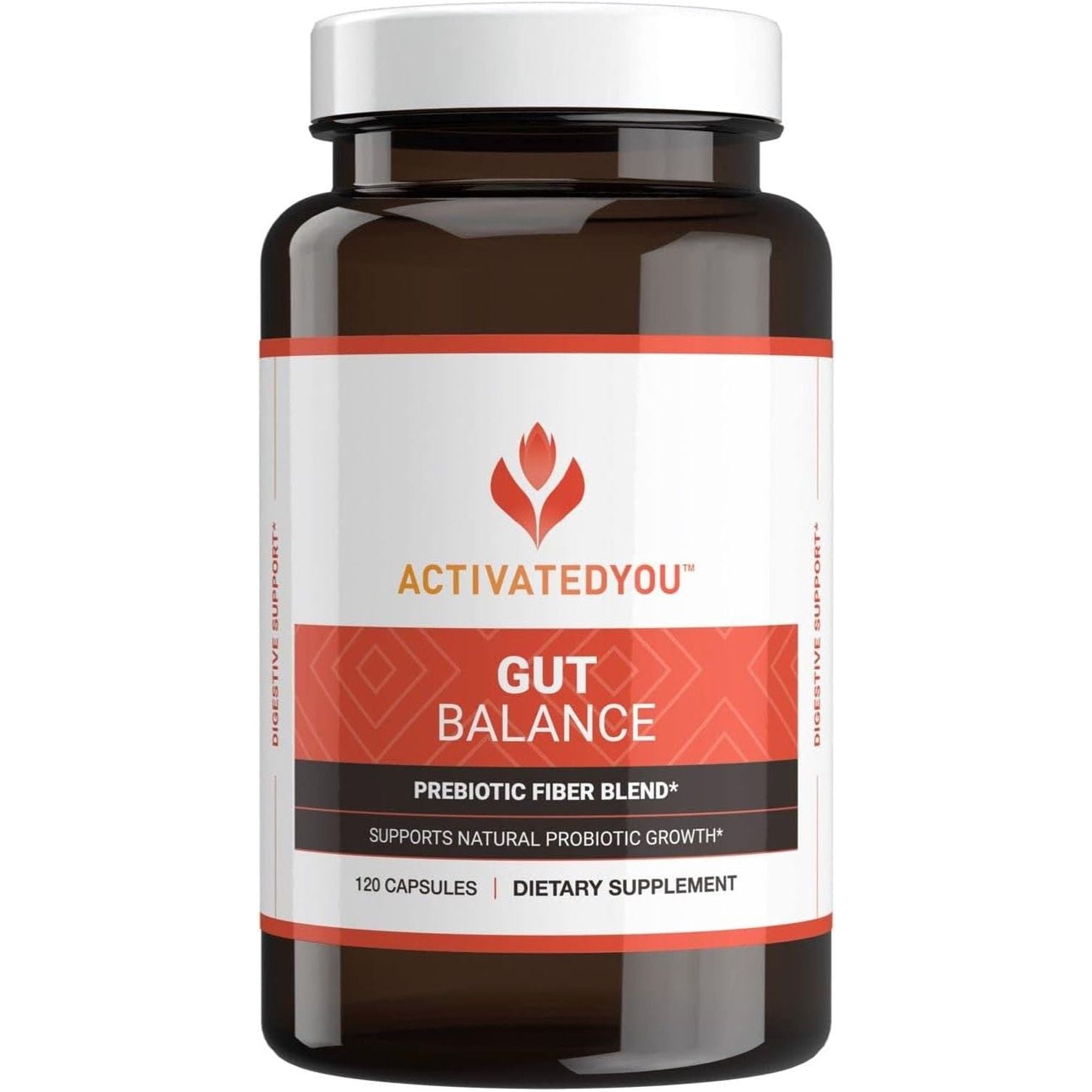 ACTIVATEDYOU Gut Balance Prebiotic Fiber Blend- Helps Regulate & Support Digestive Health & Promote Sustained Energy - (120 Capsules)