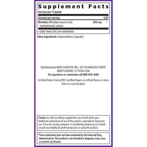 New Chapter Rhodiola Force 300Mg for Mental Focus & Stamina, Endurance + Mood Support + Stress Adaptogen - 30 Count