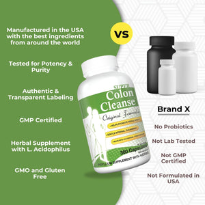 Health plus Super Colon Cleanse Original Formula 300 Capsules, 6 Cleanses