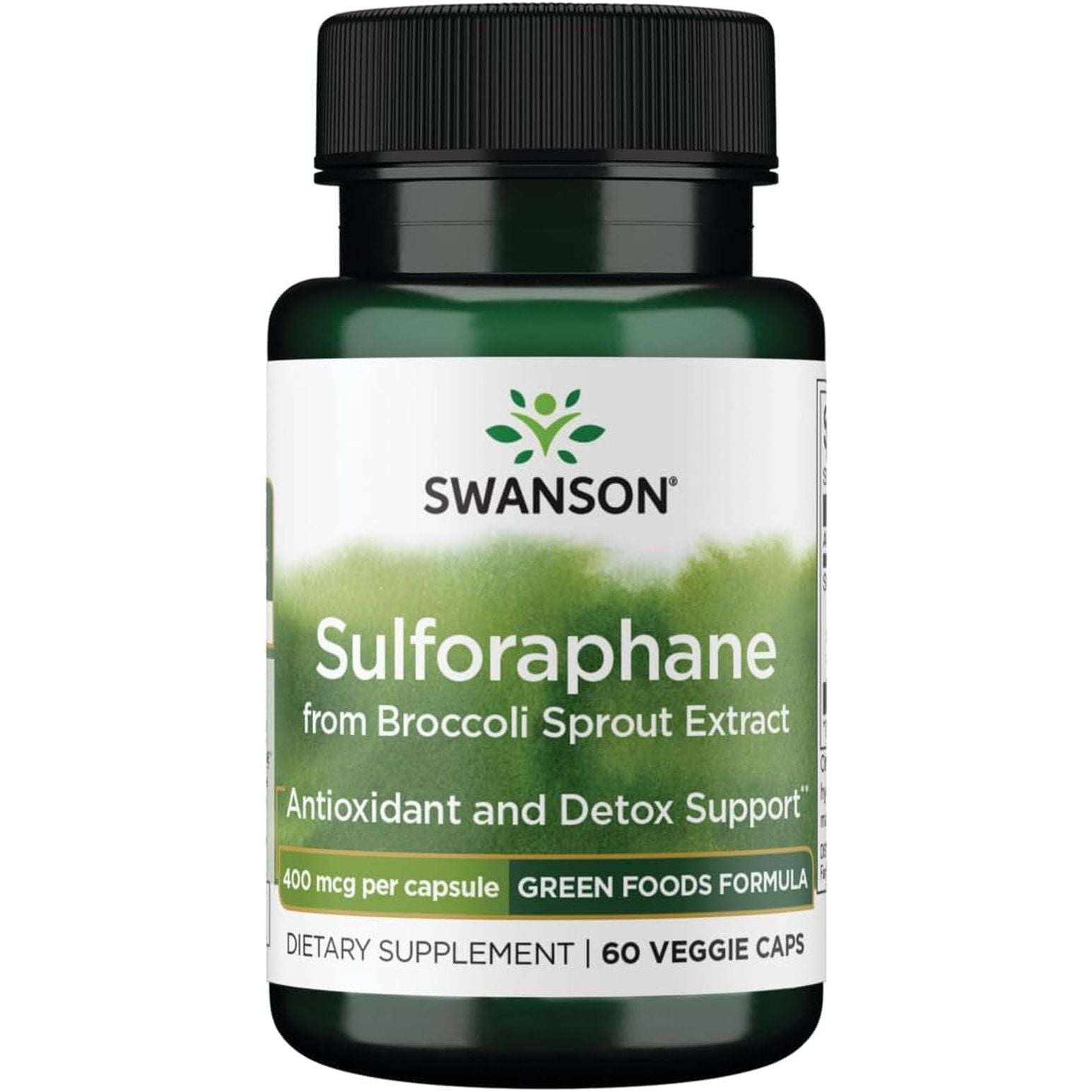 Swanson Sulforaphane - Broccoli Sprout Extract Supporting Cellular, GI Tract, and Liver Health - (60 Capsules, 400Mcg)
