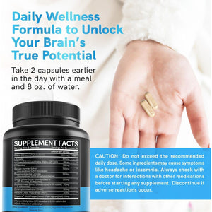 MEDCHOICE 11-In-1 Nootropic Brain Supplements for Memory, Focus and Brain Support 1321Mg, Stimulant Free, Vegan (60Count)