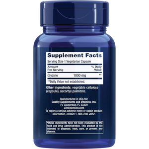 Life Extension Glycine, 1000 Mg, Amino Acid That Promotes Healthy Sleep, 100 Capsules