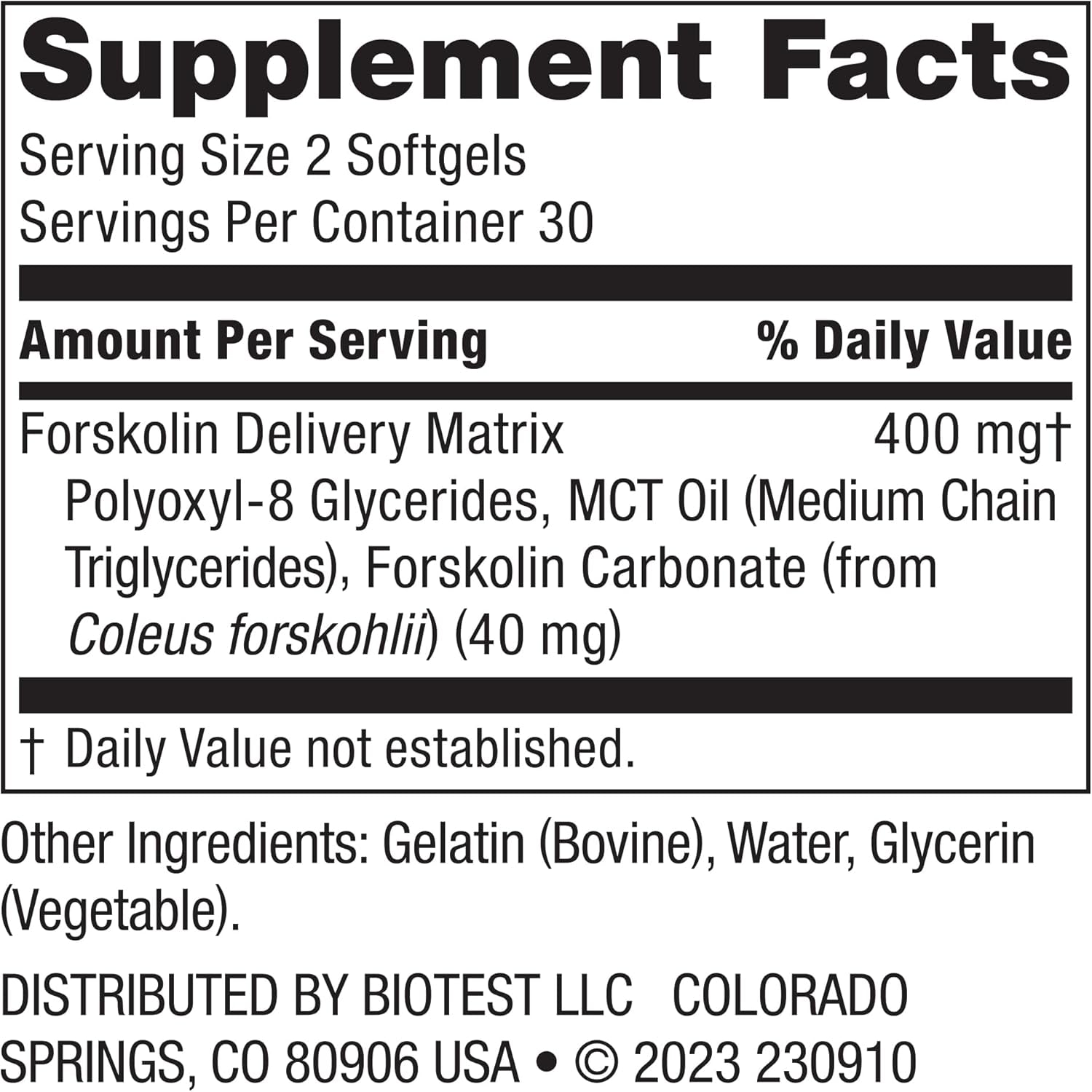 Biotest Carbolin 19 - Advanced Forskolin Carbonate for Fat Loss & Metabolic Performance - 60 Softgels