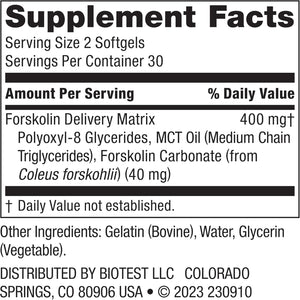 Biotest Carbolin 19 - Advanced Forskolin Carbonate for Fat Loss & Metabolic Performance - 60 Softgels