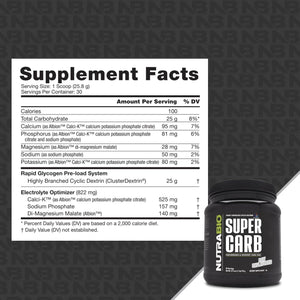 Nutrabio Super Carb - Complex Carbohydrate Supplement Powder 30 Servings