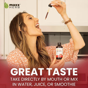 Maxx Herb Red Maca Root Extract - Max Strength Liquid Drops, for Stamina, Memory and Focus - 4 Oz Bottle (60 Servings)