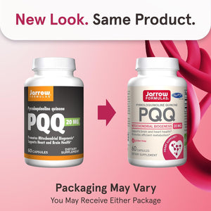 Jarrow Formulas® PQQ 20 Mg, Heart, Brain, and Metabolism Support, 60 Veggie Capsules