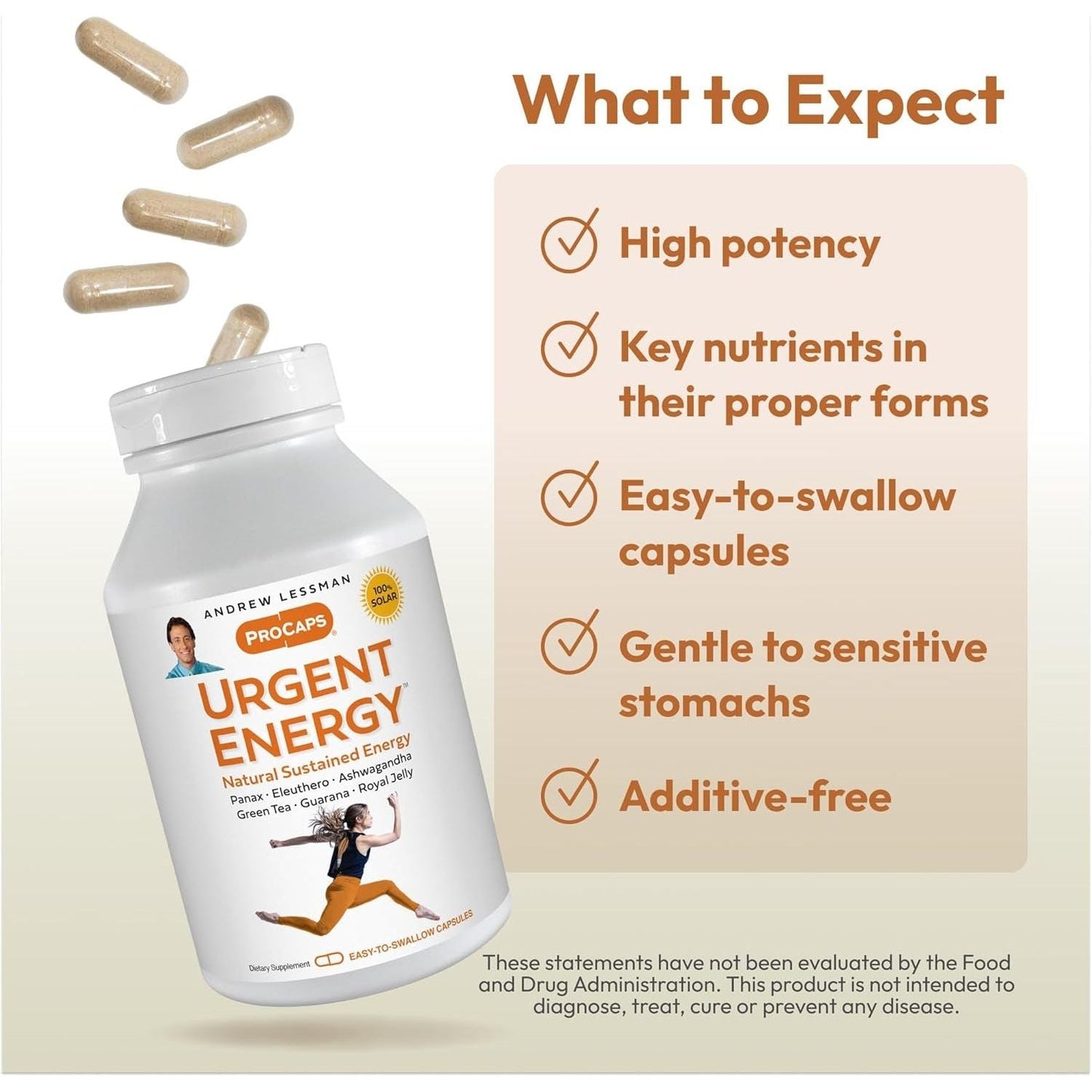 ANDREW LESSMAN Urgent Energy - Enhancing Energy Levels and Feelings of Well-Being 60 Capsules