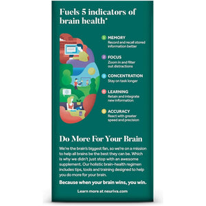 NEURIVA Original Decaffeinated Clinically Tested Nootropic Brain Supplement for Memory, Focus & Concentration 28Ct Capsules