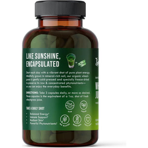Organic Wheatgrass Juice Powder Capsules by Sproutman - Aids Digestion - (150 Pills)