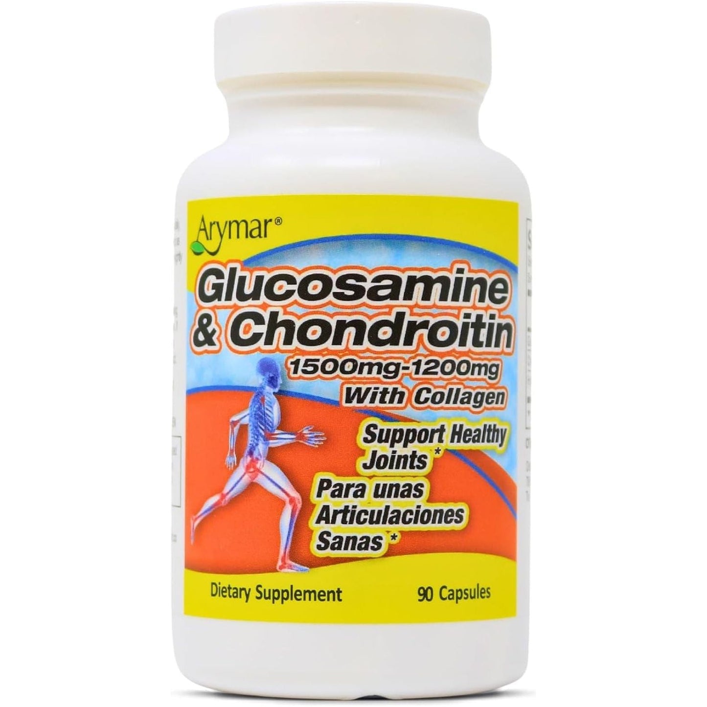 ARYMAR Glucosamine & Chondroitin with Collagen, Supports Joint Health (90 Capsules/Pack of 1)