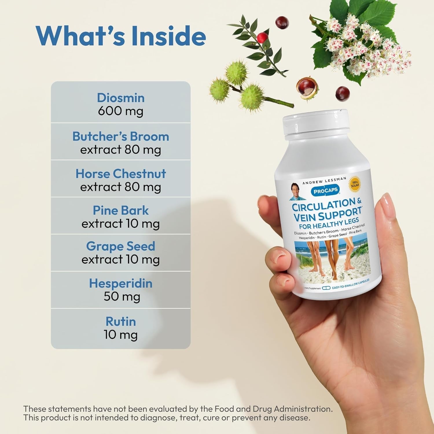 ANDREW LESSMAN Circulation, Vein Support for Healthy Legs 60 Capsules