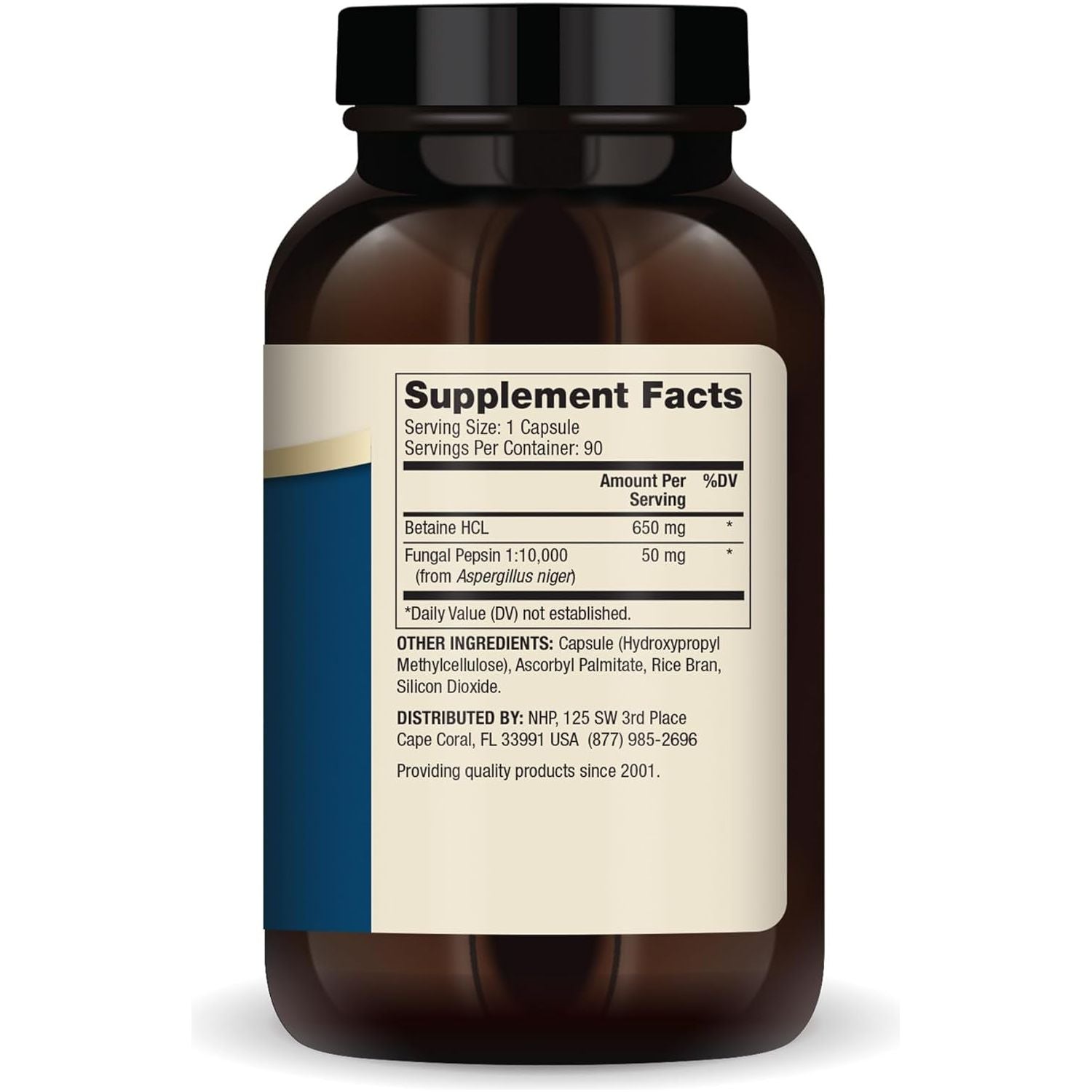 Dr. Mercola Betaine HCL and Pepsin, 650Mg Betaine HCL - Supports Healthy Digestion 90 Capsules