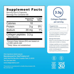 Vital Proteins Collagen Pills Supplement (Type I, III), 360 Collagen Capsules, 3300Mg