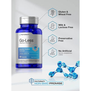 Horbäach Go Less Bladder Control Pills | Maximum Strength for Women and Men | 90 Capsules