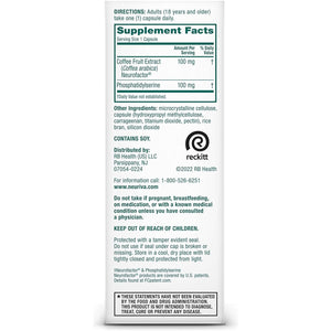 NEURIVA Original Decaffeinated Clinically Tested Nootropic Brain Supplement for Memory, Focus & Concentration 28Ct Capsules