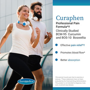 Euromedica Curaphen - Potent Curcumin & Boswellia with DLPA & Nattokinase - 120 Servings