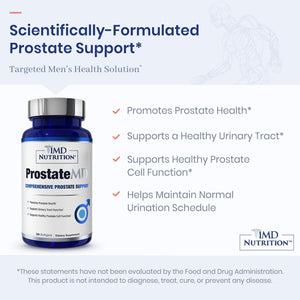 1MD Nutrition Prostatemd Saw Palmetto Prostate Support Supplement for Urinary Tract and Frequent Bathroom Urges | 30 Day Supply
