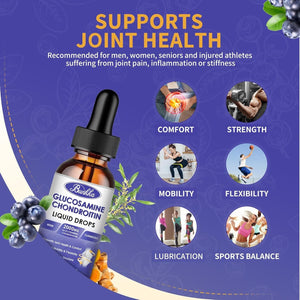 Glucosamine Chondroitin MSM Liquid Drops-W/ Turmeric Boswellia Quercetin Bromelain-Vegan,