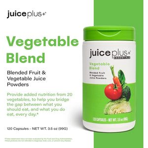 Juice Plus+ Vegetable Blend - Whole Food Vegetable Powder in Convenient Capsules 120 Capsules