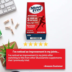 Move Free Advanced Glucosamine Chondroitin + Calcium Fructoborate Joint Support Supplement, 200 Tablets (100 Servings)*