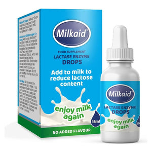 Milkaid Lactase Enzyme Drops for Lactose Intolerance | Prevents Gas, Bloating & Diarrhea 0.5 Fl Oz