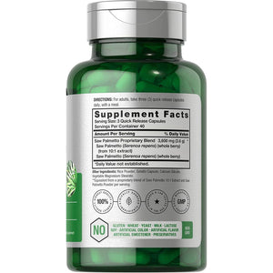 Horbäach Saw Palmetto Extract | from Saw Palmetto Berries | Non-Gmo and Gluten Free Formula | 120 Capsules