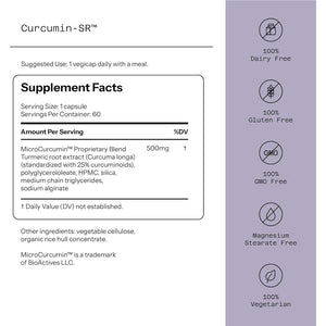 Quality of Life - Healthy Aging - Inflammation Support - Curcumin-Sr - 60 Vegicaps