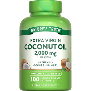 Nature'S Truth Coconut Oil Supplement | 100 Softgels | Naturally Occurring Mcts | Non-Gmo & Gluten Free