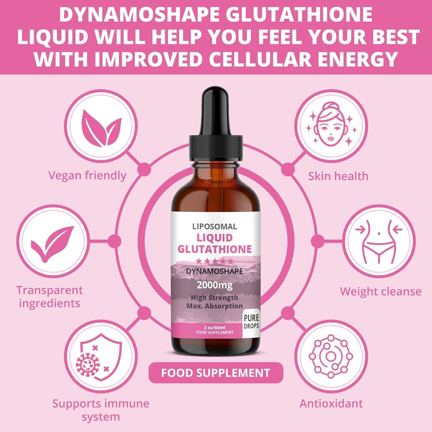 Liposomal Glutathione 2000Mg with Vitamin C - Antioxidant Supplement for Detox