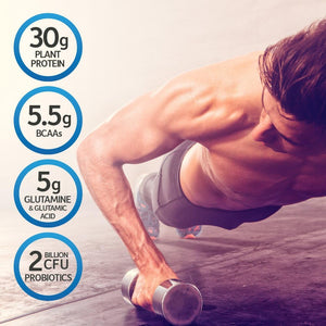 Organic Vegan Protein Powder, Vanilla Protein Powder with Probiotics, Bcaas, 30G Plant Protein 19 Servings