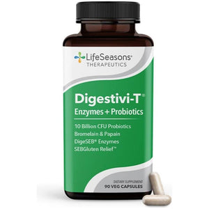 Lifeseasons Digestivi-T - Digestive Enzymes & Probiotic Supplement - Relieves Bloating & Digestion Discomfort - 90 Capsules