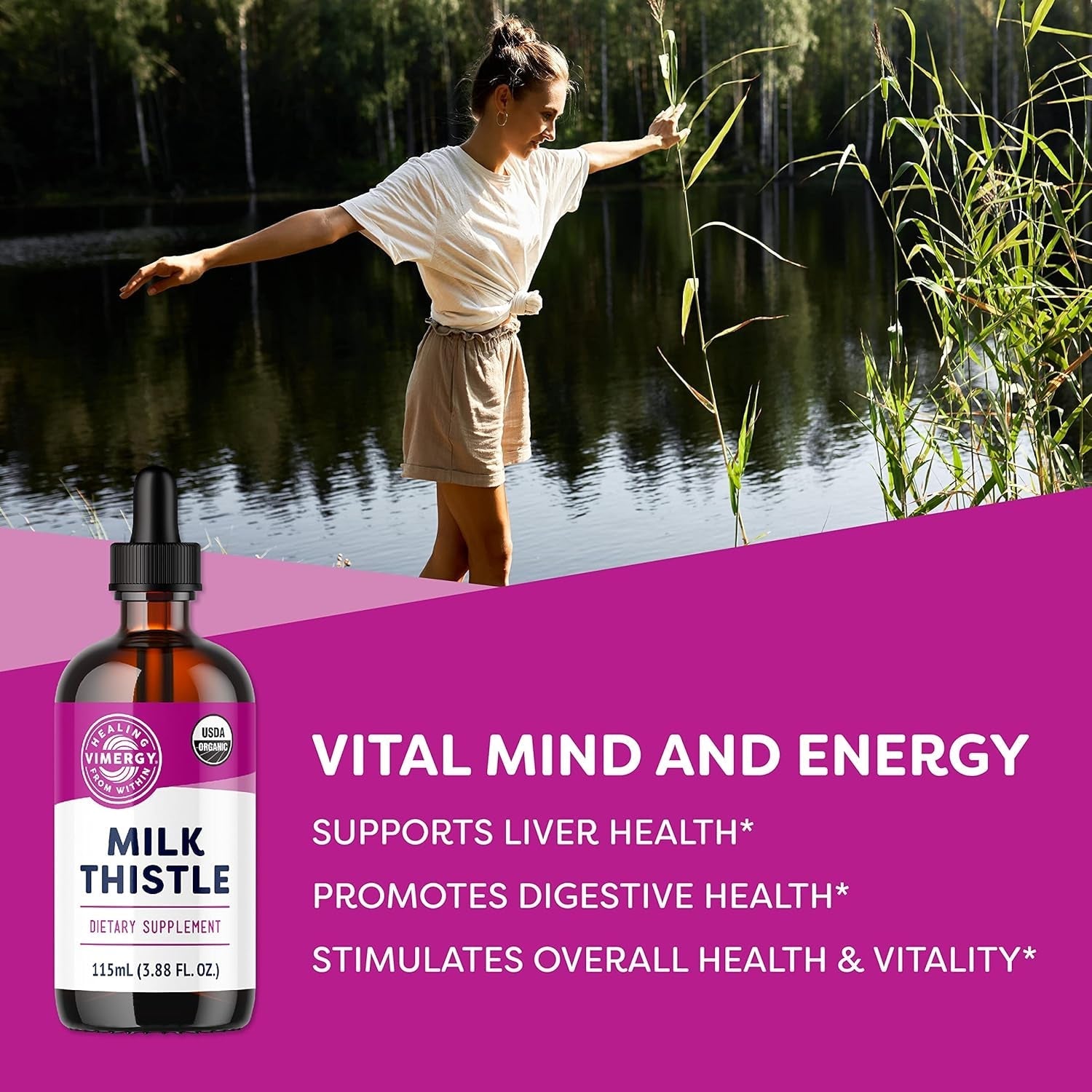 Vimergy Milk Thistle – Supports Liver Function* – Promotes Healthy Digestion* 115 Ml (57 Servings)
