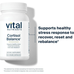Vital Nutrients Cortisol Balance | Vegan Stress Relief Supplement 30 Capsules