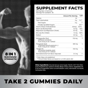 Testosterone Supplement for Men for Muscle Growth, Stamina & Performance 60 Gummies