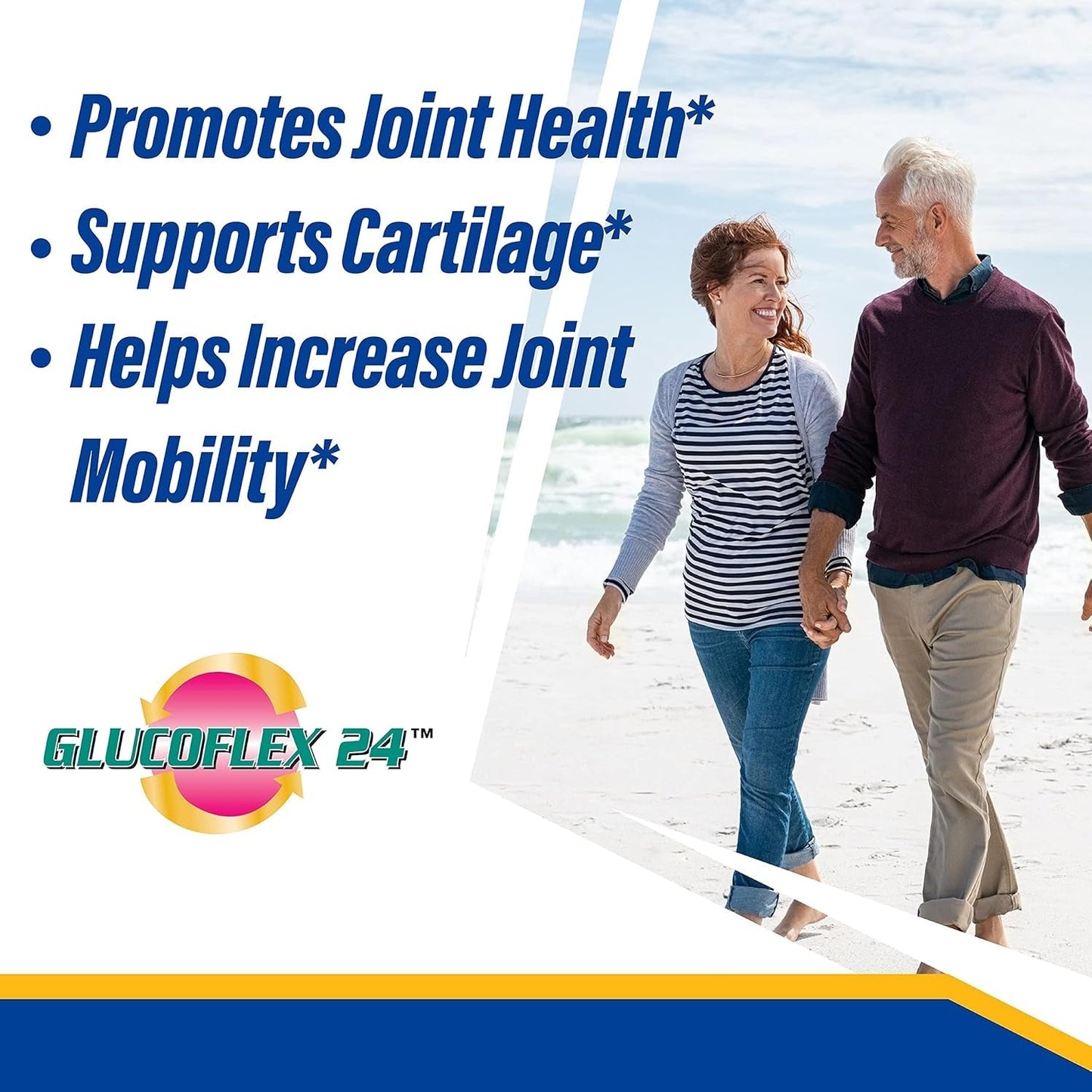 Glucosamine & Chondroitin Sulfate with MSM, 24 Hour Joint Support, Healthy Bones, Supports Healthy Mobility, 30 Servings, 120 Count